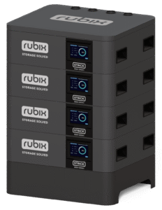 Stack series battery with 4 batteries. front right view