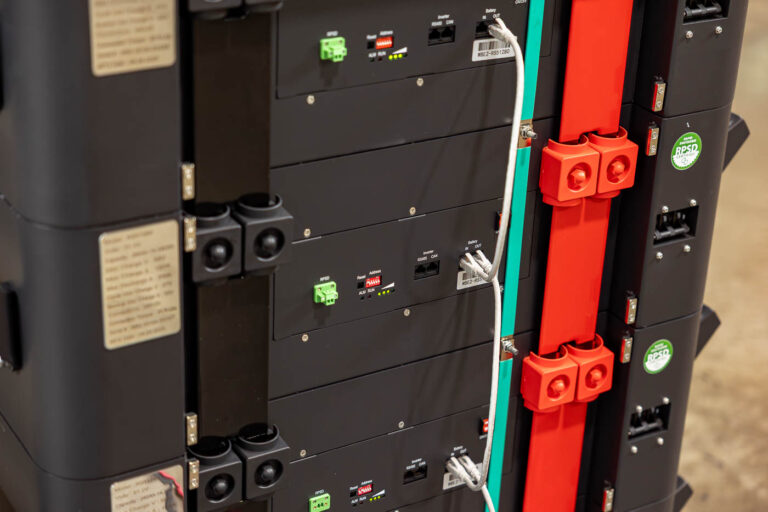 r series battery detail of back of batter stack