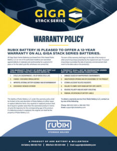 2026 Giga Stack Warranty Statement