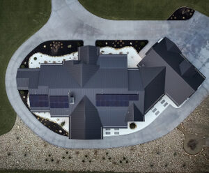 overhead view of homeowners house