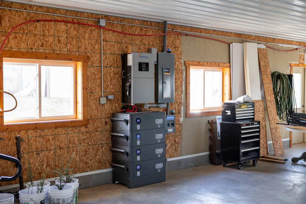 rubix battery by a electric panel
