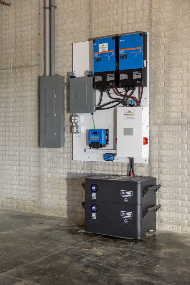 rubix battery with panel