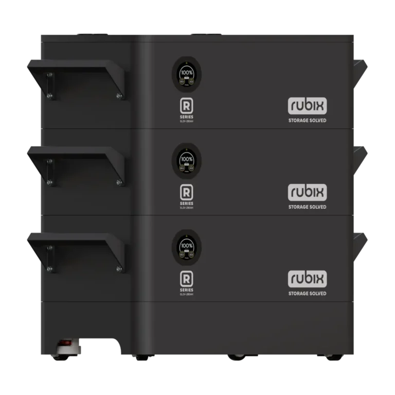 R Series battery with 3 batteries. front left view