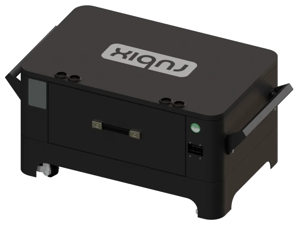 single r-series battery. rear view with cover
