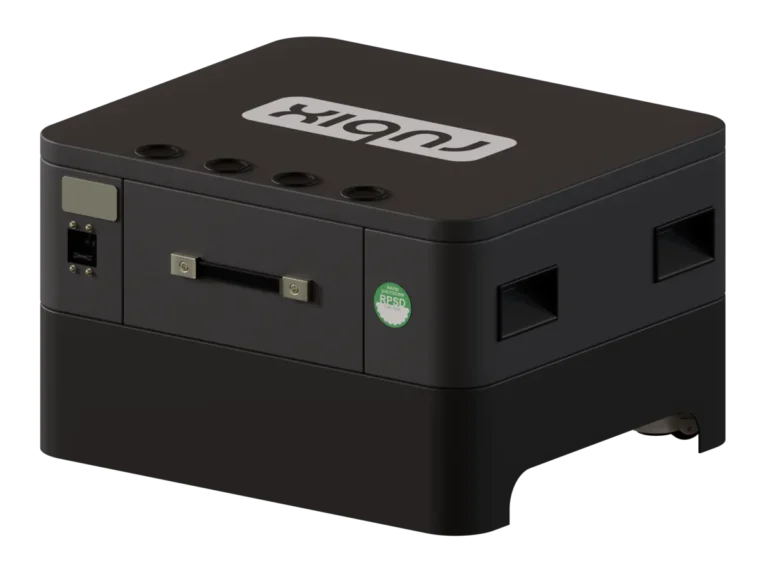 stack series battery with one battery. rear view with cover
